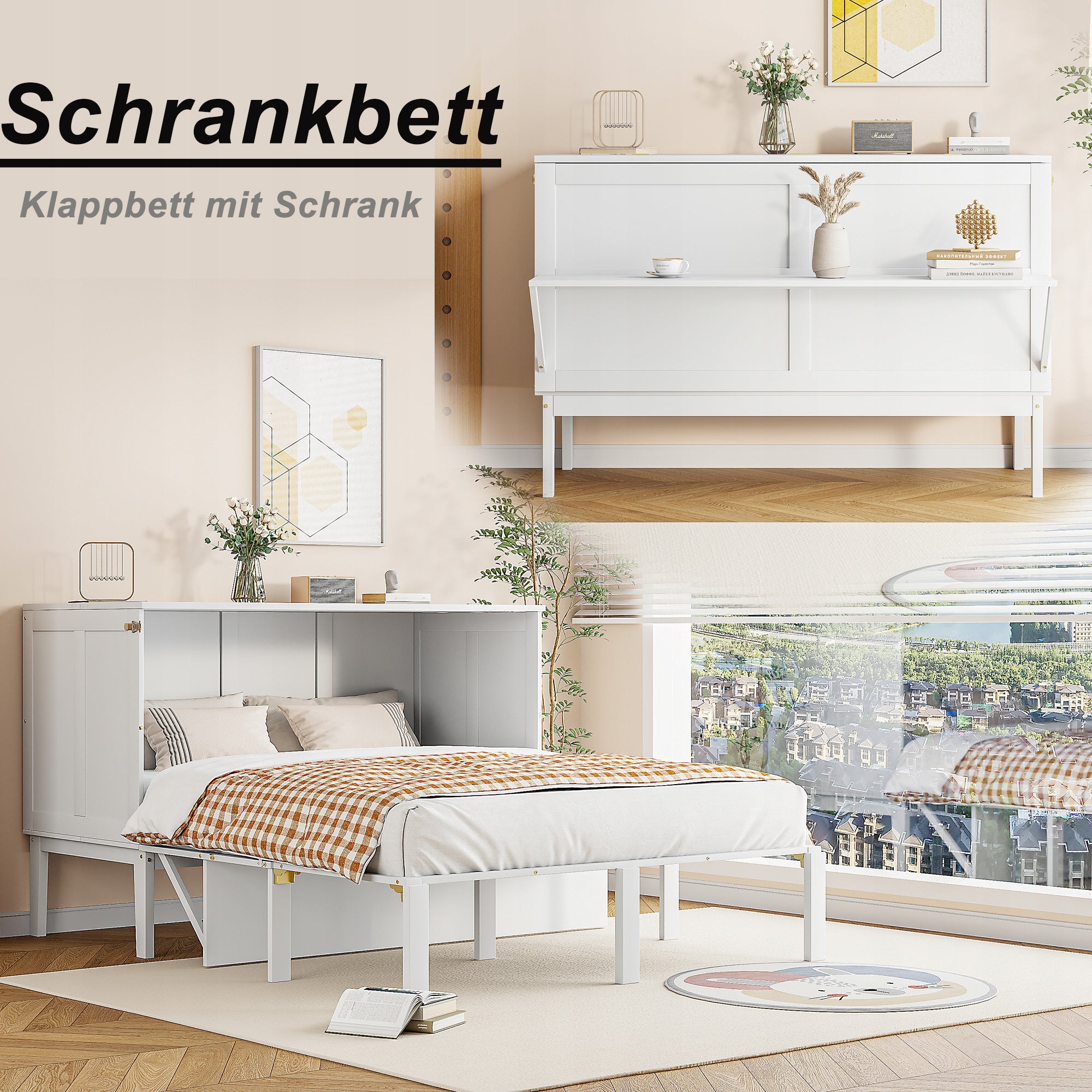 Letto armadio - Xylo - 140x200 - Bianco