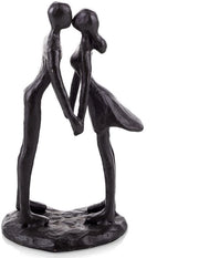 Paio di cuscini metallici, decorativo oggetto in ferro moderno, scultura personalizzabile, figure astratte nere, regalo di anniversario per lei, amiche, coppie