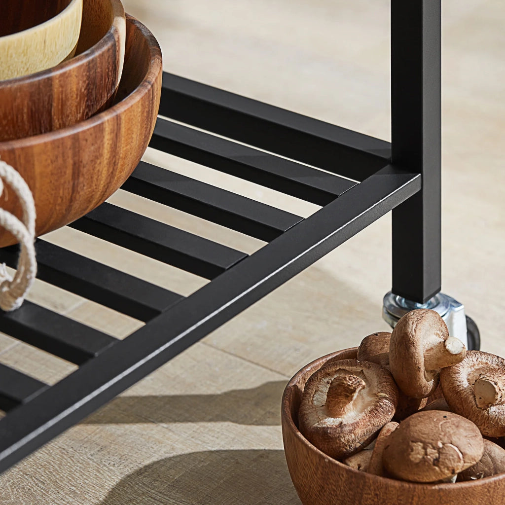 Carrello da cucina con 2 cassetti Mobile da ingresso Credenza Carrello portaoggetti design industriale, FKW112-PF