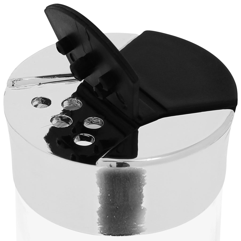 Set 6 Barattoli 90ml con Supporto Inox per Spezie Nero / Argento Cheffinger