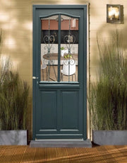 Porta d'ingresso in legno Exo modello 'Sabrina' 215X90 lato destro venduta con maniglia e serratura senza maniglia