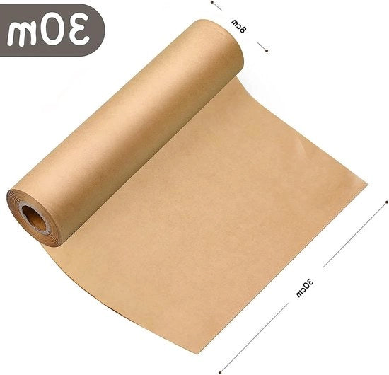 Rullo di carta kraft naturale di carta riciclata - Ideale per artigianato imballo regalo spedizione posta - 30,48 x 30,48 m