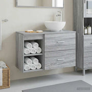 Set di mobili per il bagno 2 pz Sonoma grigio 3403877