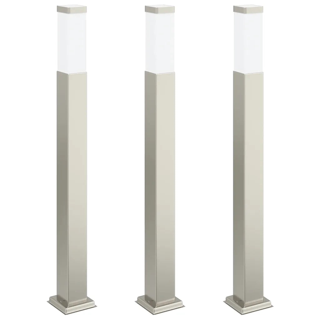 Lampioni a palo 3 pz 80 cm Acciaio Inox IP44 4006050