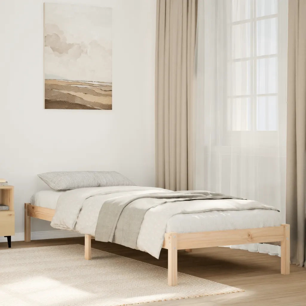 Letto Extra Lungo senza Materasso-Struttura Letto 80x220 cm in Legno di Pino 589148
