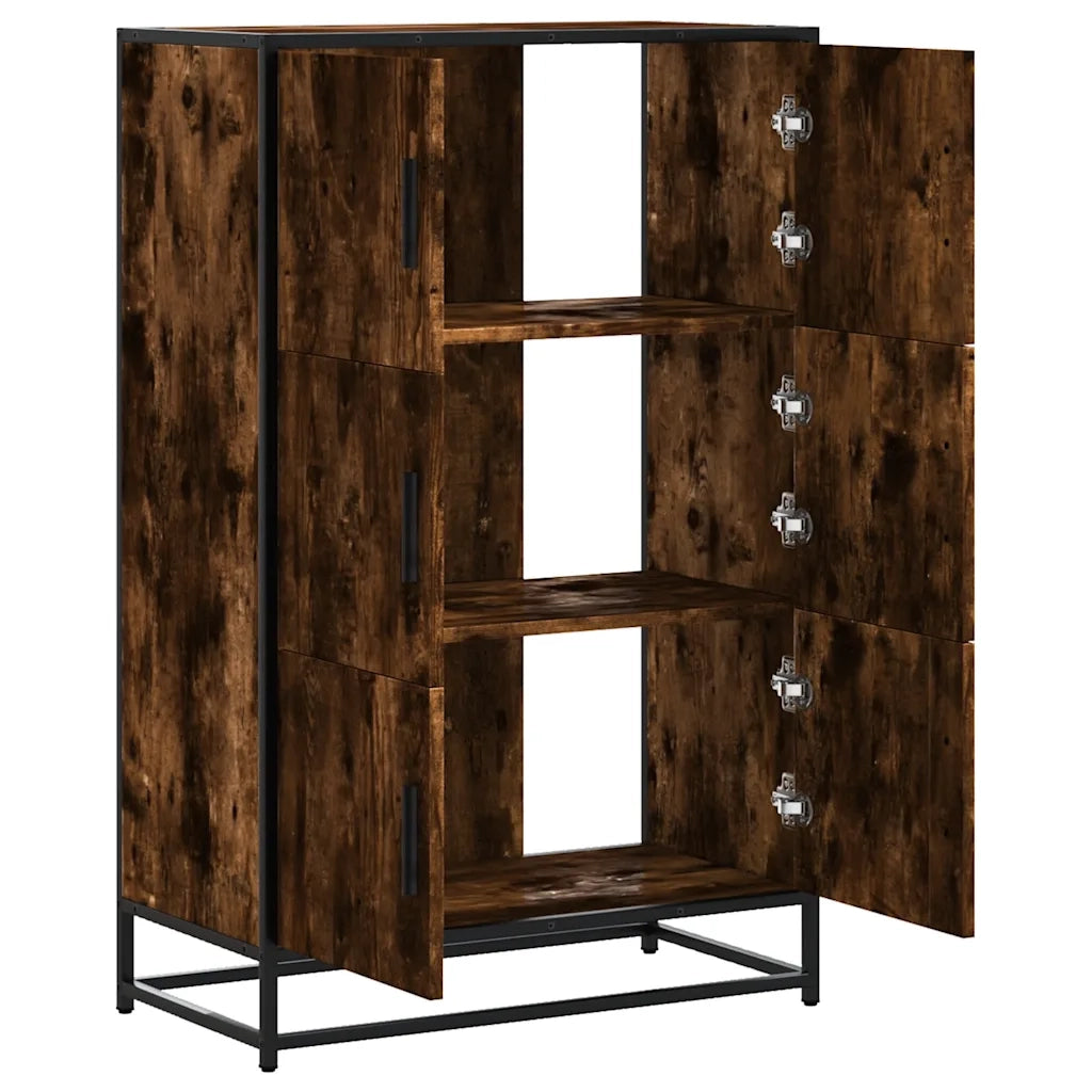 Credenza Rovere Fumo 68x35x106,5 cm Legno Multistrato Metallo 849071