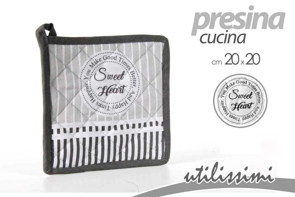 Presina da Cucina in Cotone Quadrata Sweet Heart 20 x 20 cm