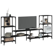 Mobile Porta TV-Mobile per TV-Credenza TV Nero 206,5x28,5x95 cm in Legno Multistrato