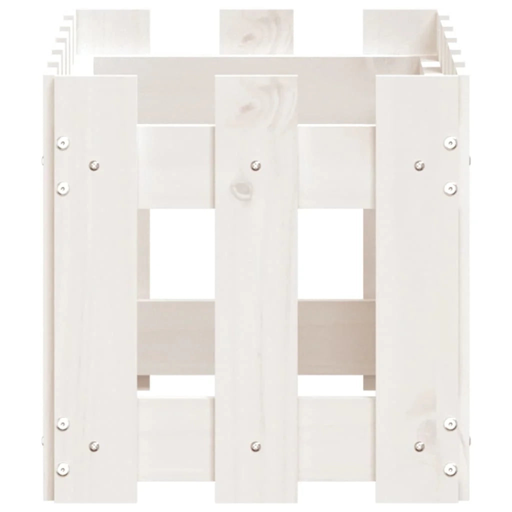 Fioriera rialzata per piante fiori e terrazze con design a recinzione 60 x 30 x 30 cm pino bianco massiccio 02_0038104