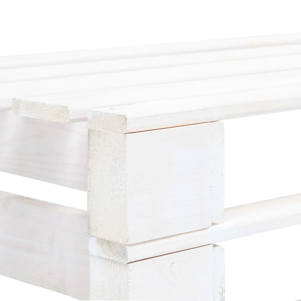 Panca da giardino mobili da esterno per patio terrazza pallet da giardino legno bianco 02_0011835