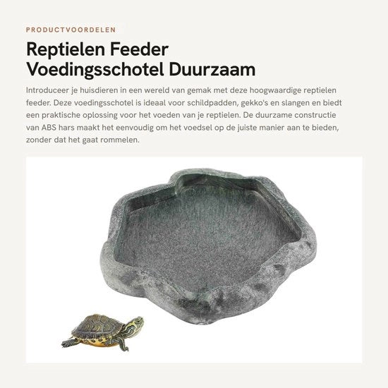 Alimentatore per rettili - Contenitore cibario in ABS - Vasca acqua/Vasca cibo - Vasca idromassaggio per rettili - Decorazione per terrario - Pavimento piatto per rettili - Contenitore per rettili