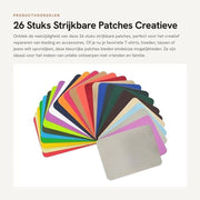 Pannelli di riparazione striabili 26 pezzi - Pannelli quadrati di riparazione - Pannelli decorativi per abbigliamento - Pannelli per donsjack - Pannelli per riparazione di buchi - 9,5 x 12,4 cm - Pannelli di riparazione