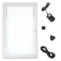 Bacheca con Apertura a Battente 30,1x48,7x2,3 cm in Alluminio con Led Silver