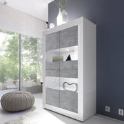 Mobile Espositore Suzzara, Vetrina 3 Ripiani, 101.4x42x161.2h cm Bianco Lucido