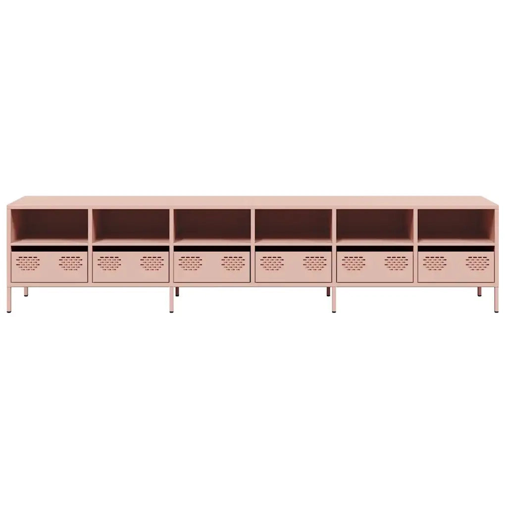 Mobile TV-Credenza per TV-Console TV Rosa 202x39x43,5 cm in Acciaio Laminato a Freddo 250987