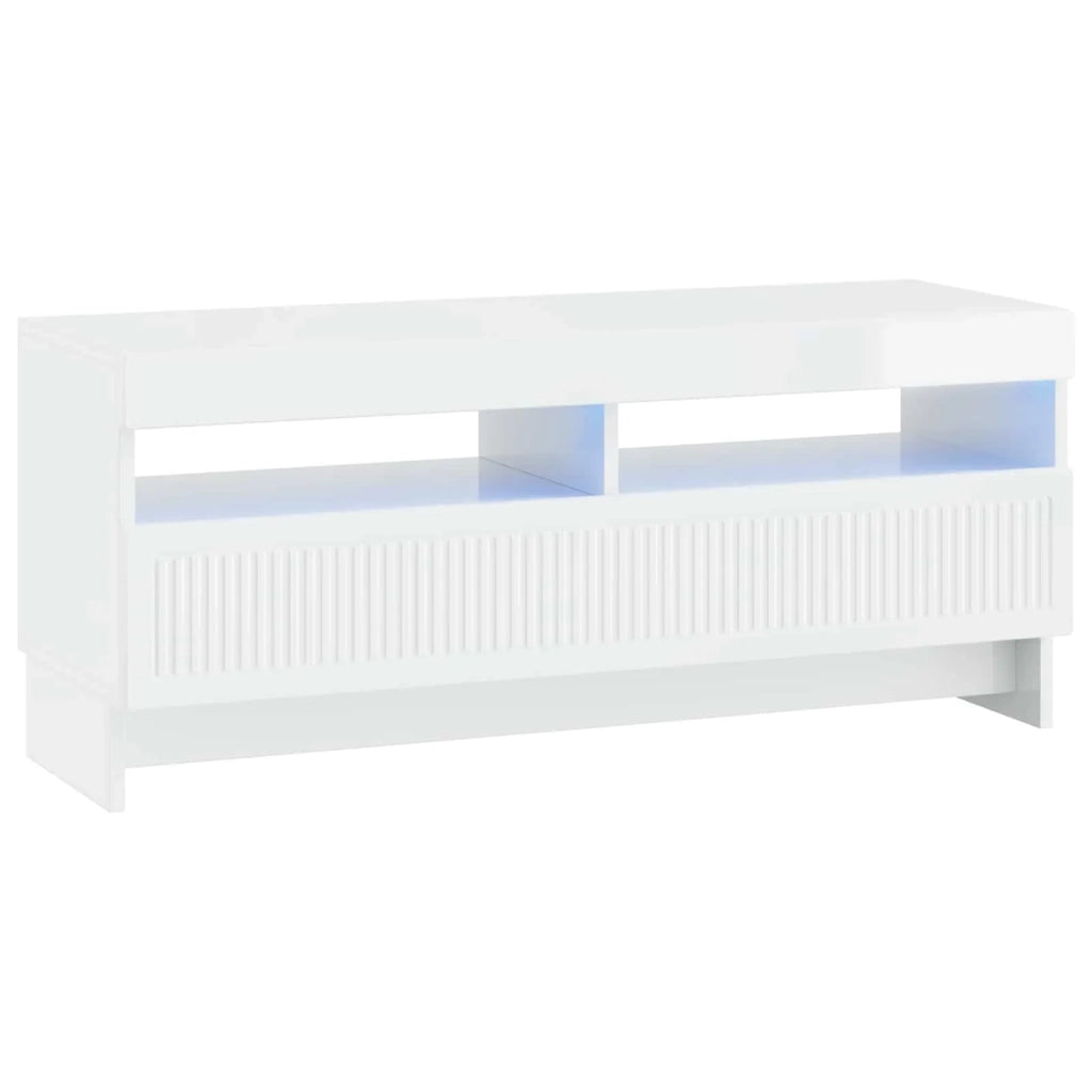 Mobile TV LED a 5 pezzi Bianco Lucido Legno ingegnerizzato 3416420