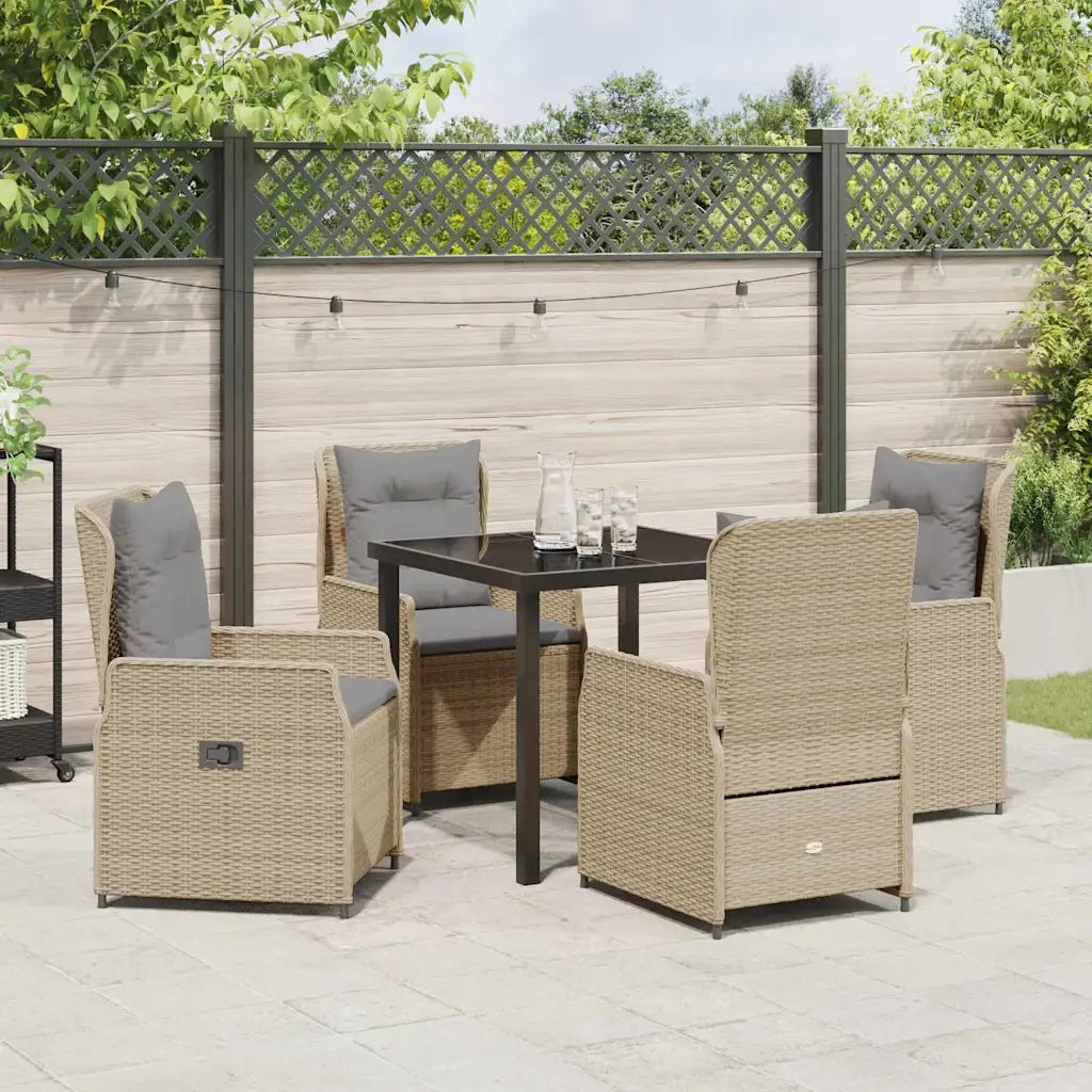 Set da Pranzo per Giardino 5 pcs Beige e Grigio Chiaro 3380961