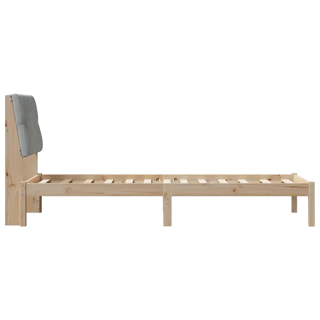 Letto con Testiera Rivestita con testiera Marrone 75 x 190 cm 878859