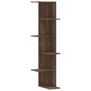 Scaffale Angolare Muro | Mensola a parete Rovere Marrone 36,5x36,5x140 cm Legno