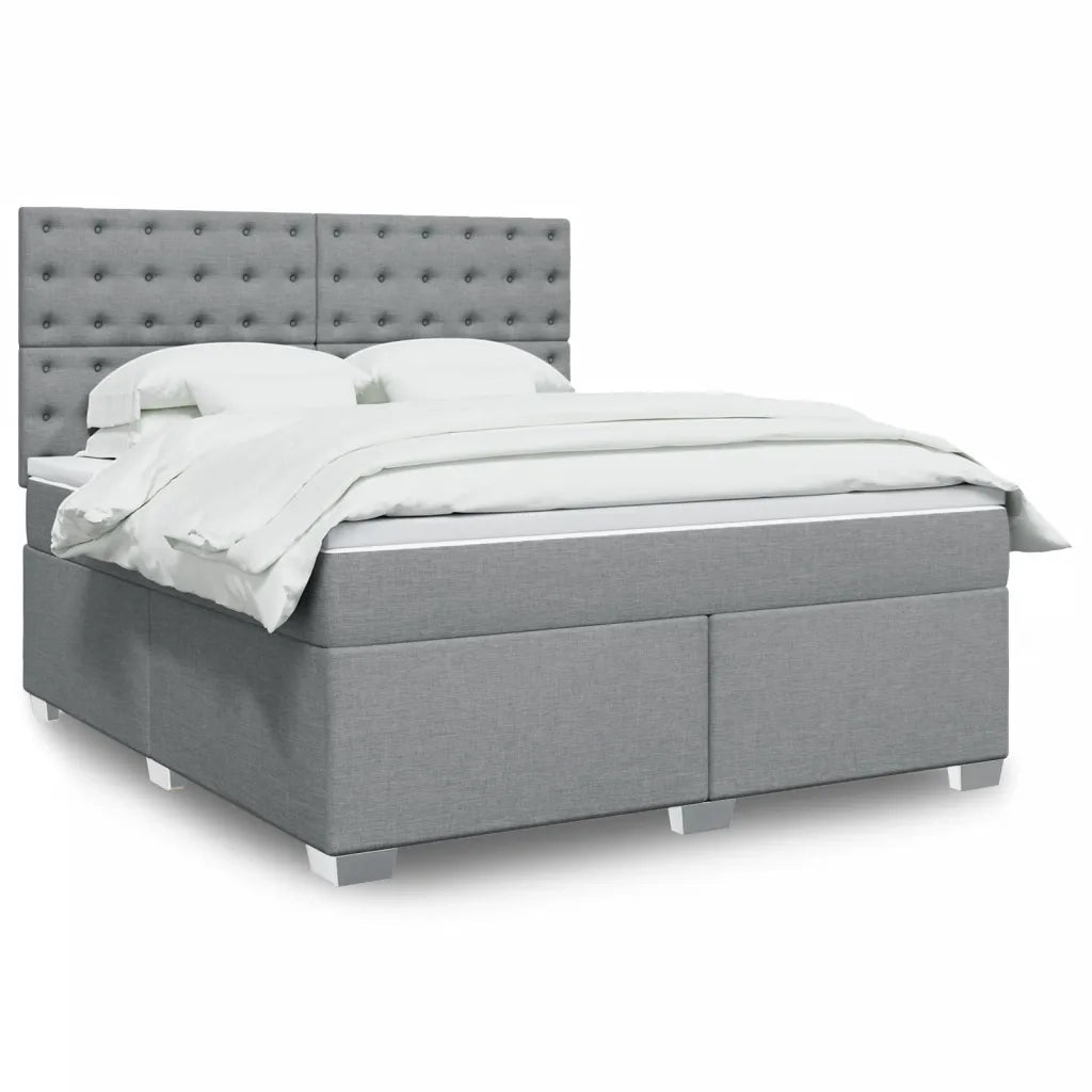 vidaXL Giroletto a Molle con Materasso Grigio Chiaro180x200 cm Tessuto