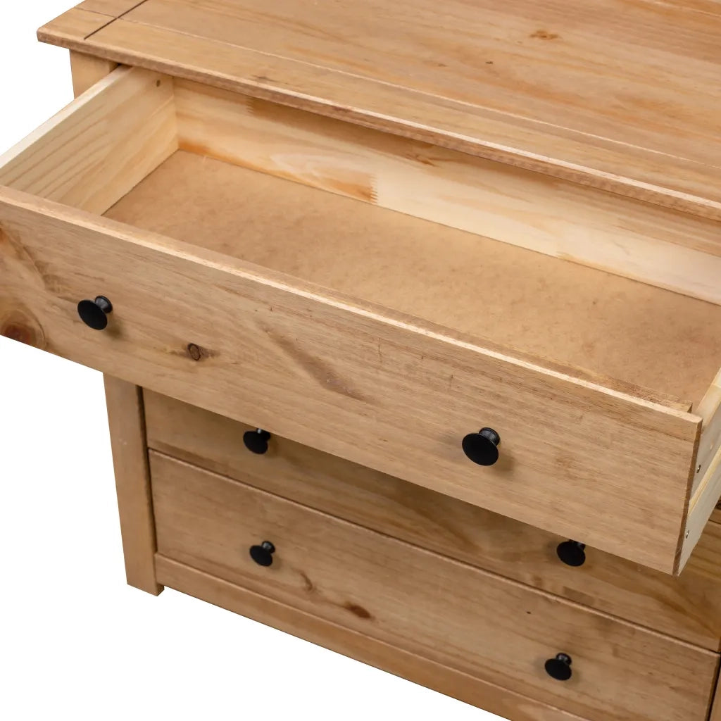Mobiletto laterale 80 x 40 x 73 cm in legno massello di pino pratico e decorativo per soggiorno legno naturale 02_0046449