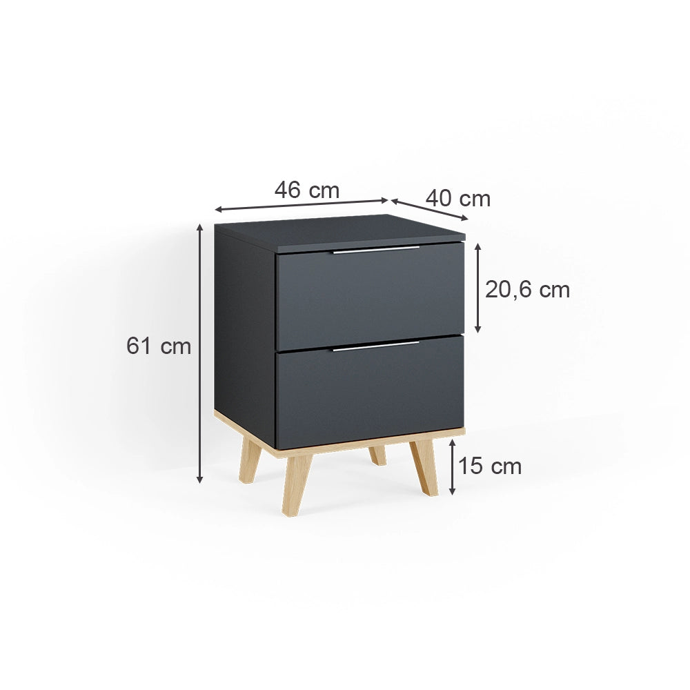 Vicco Cassettiera per camera da letto Antracite 40 x 60.6 cm