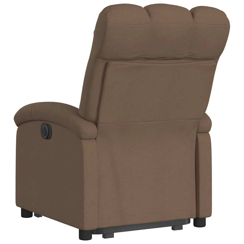 Poltrona | Sedia Relax Alzapersona Reclinabile Elettrica Marrone Tessuto