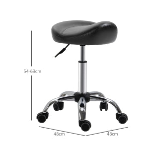 SGABELLO da lavoro regolabile in altezza 48 x 48 x 54-69 cm nero con ruote