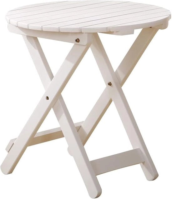 Tavolo da giardino multifunzionale pieghevole con tavolino da esterno, ideale per terrazza, 48,5 x 48,5 x 50 cm - bianco
