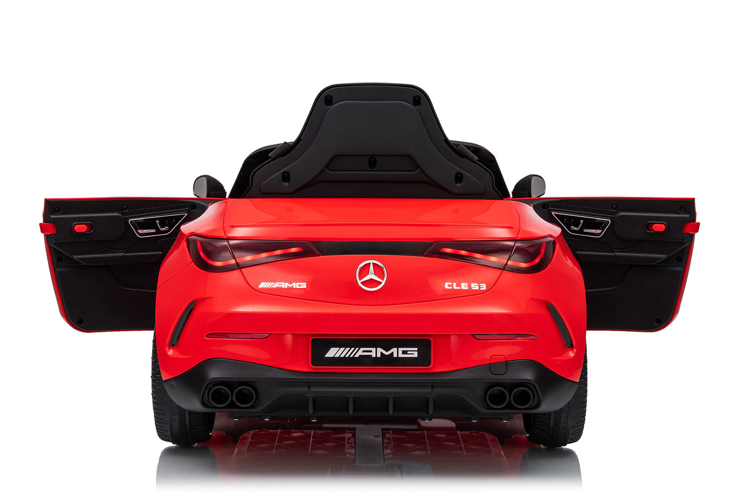 Macchina Elettrica per Bambini 12V Licenza Ufficiale Mercedes CLE53 Sedile in Pelle Rosso