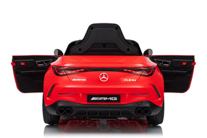 Macchina Elettrica per Bambini 12V Licenza Ufficiale Mercedes CLE53 Sedile in Pelle Rosso