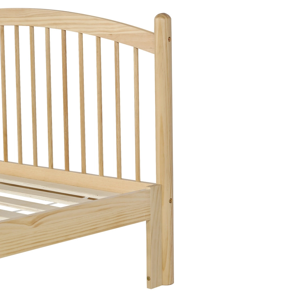 Letto singolo in legno massello 140x200 cm con testiera a griglia