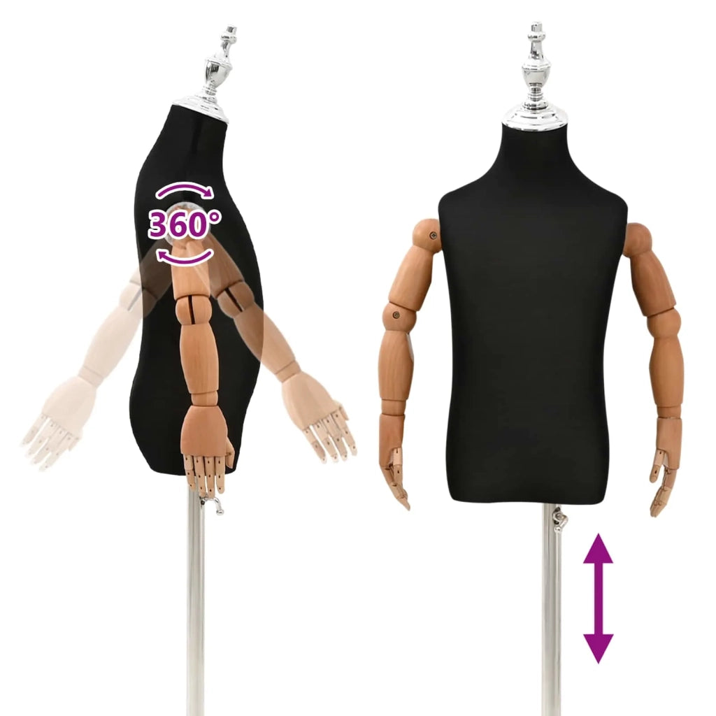 Manichino Regolabile 120-150 cm con Base Unisex PP Nero 42041710