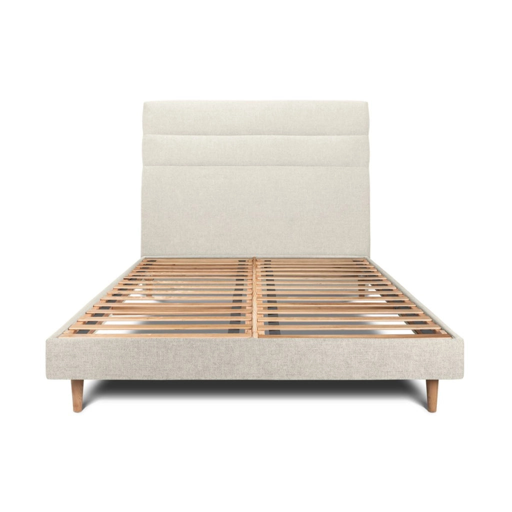 Letto 180x200 cm con testiera in linea - Tessuto Tela opaca