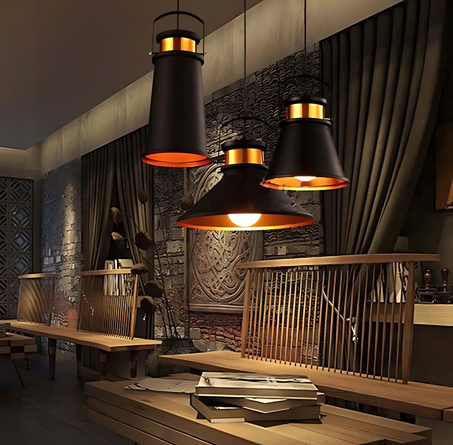 Lampada Da Soffitto Asti A Nero/oro