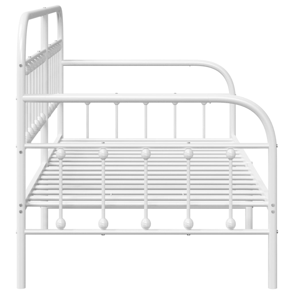 Struttura Letto Daybed Bianco 100x200 cm in Acciaio