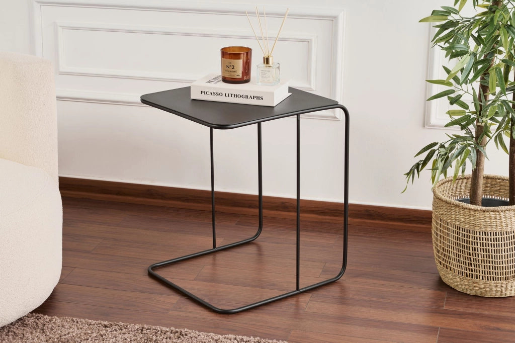 Tavolino in metallo "Poet" 47 x 46 x 57 cm - Nero