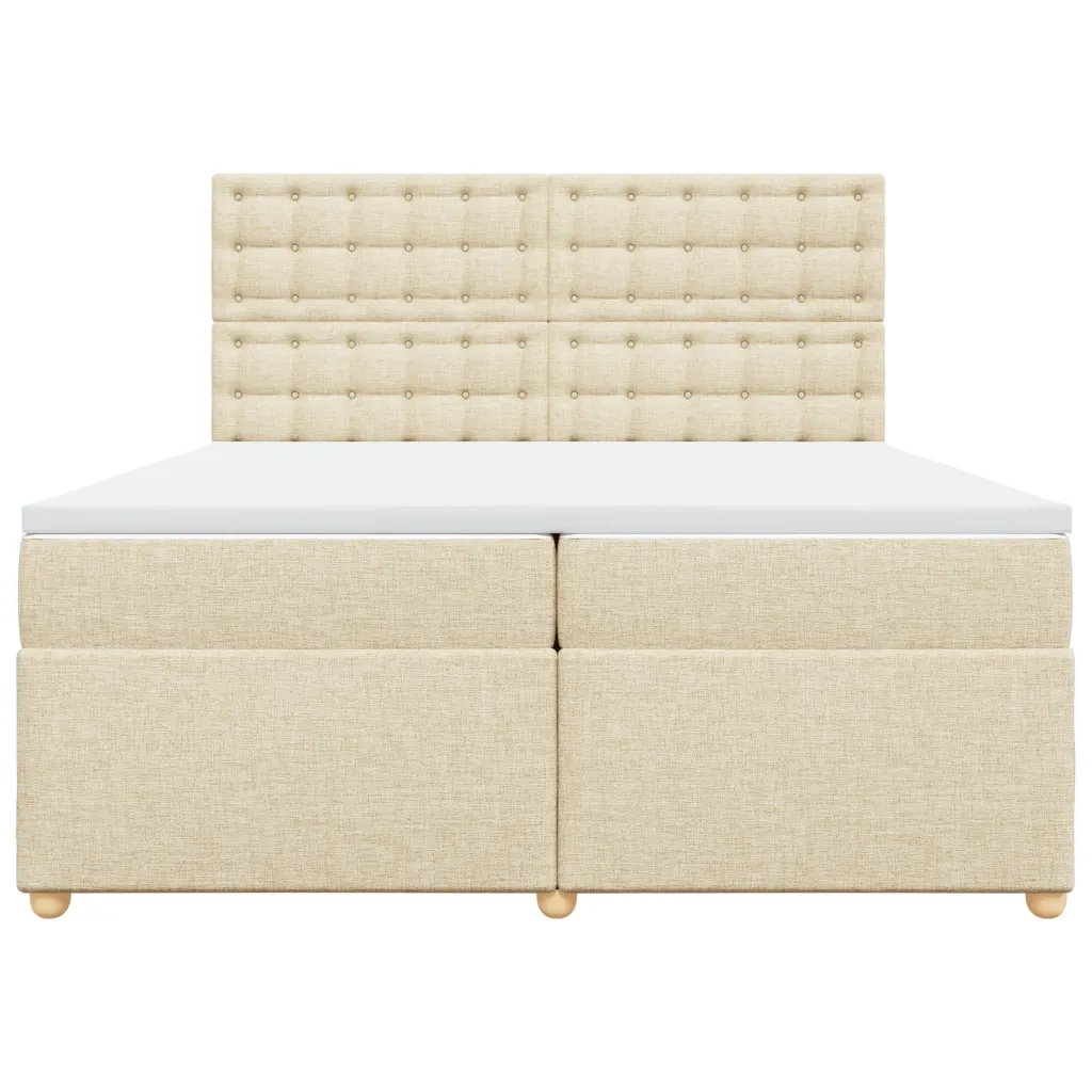Giroletto a Molle con Materasso Crema 200x200 cm in Tessuto 3293706