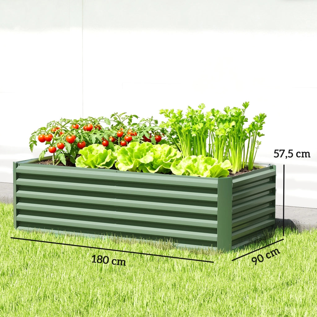 Letto da Giardino in Acciaio Galvanizzato ¨C Zephmum ¨C Verde Chiaro 180x90x57.5 cm