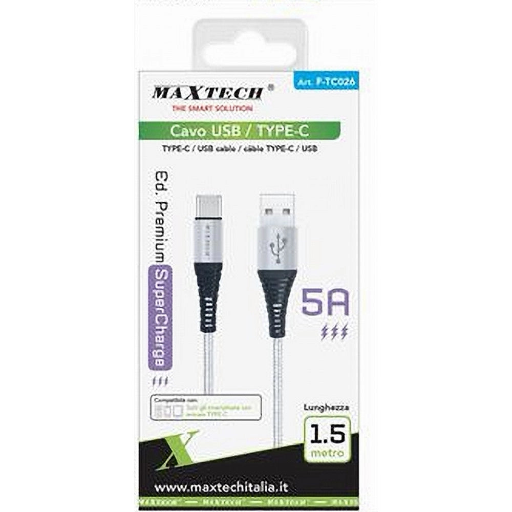 Trade Shop - Cavo Usb / Type-c 5 A 1.5 Metri Trasmissione Dati Super Ricarica Rapida F-tc026 -