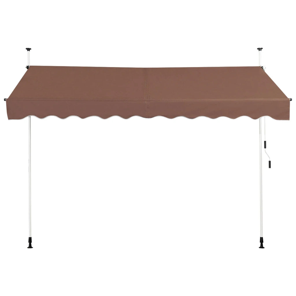 Tenda da sole retrattile 300 x 125 cm regolabile in altezza da 200 a 300 cm offre protezione termica e una decorazione moderna in alluminio marrone 20_0010434