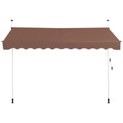 Tenda da sole retrattile 300 x 125 cm regolabile in altezza da 200 a 300 cm offre protezione termica e una decorazione moderna in alluminio marrone 20_0010434