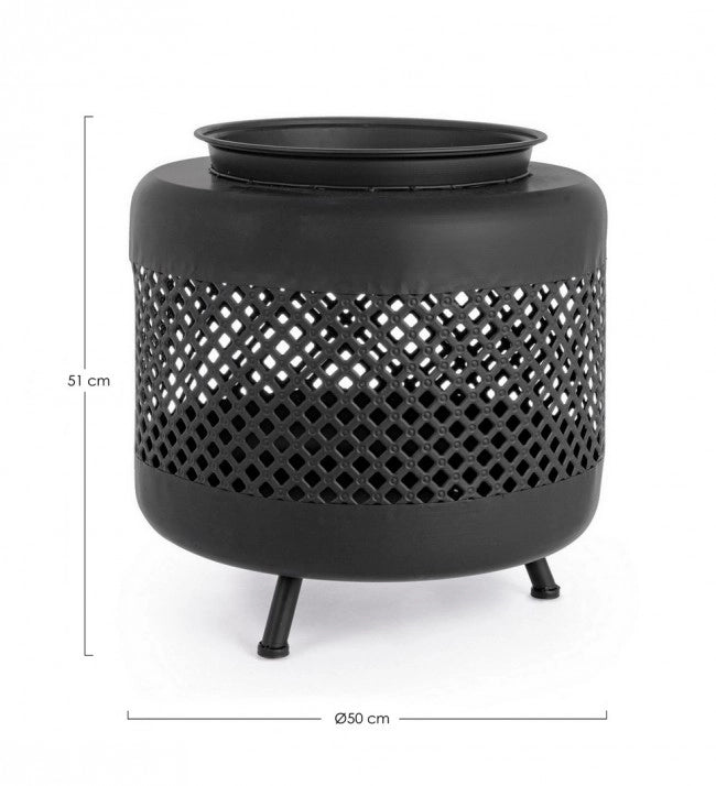 Braciere Acciaio Nero Industriale da Esterno 50 cm - VULCANO