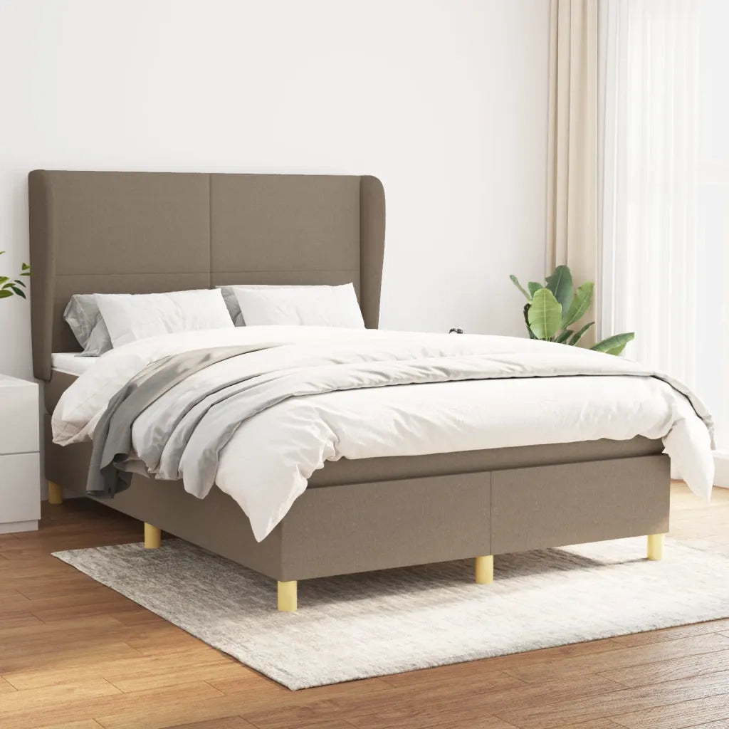 Giroletto a Molle con Materasso Tortora 140x200 cm in Tessuto 3128369