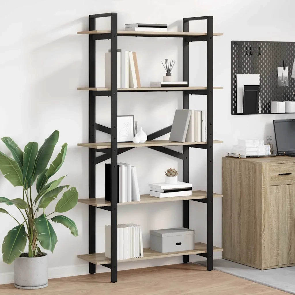 Libreria-Scaffale per Libri-Mobile di Stoccaggio Rovere Sonoma 100 x 33,5 x 178 cm Legno multistrato