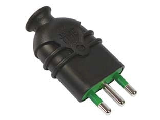 SPINA DRITTA  2 POLI + TERRA NERA HI-PRO- - nera 10A 80101 - 5 pezzi FANTON