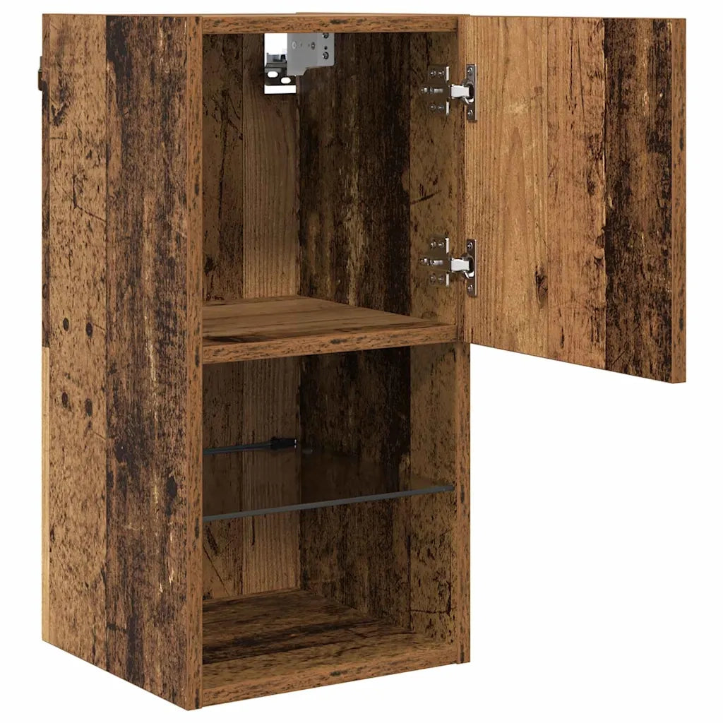 Mobile TV da Parete con LED Legno vecchio 30,5 x 30 x 60 cm