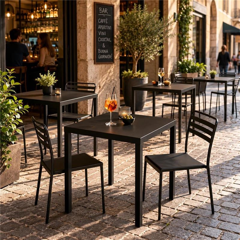 TAVOLO ANNA AUTOLIVELLANTE  E SMONTABILE 70X70 CM COLORE  NERO