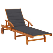 Lettino prendisole sedia a sdraio lettino prendisole letto da giardino mobili da esterno per patio con cuscino legno massello di acacia 02_0012405