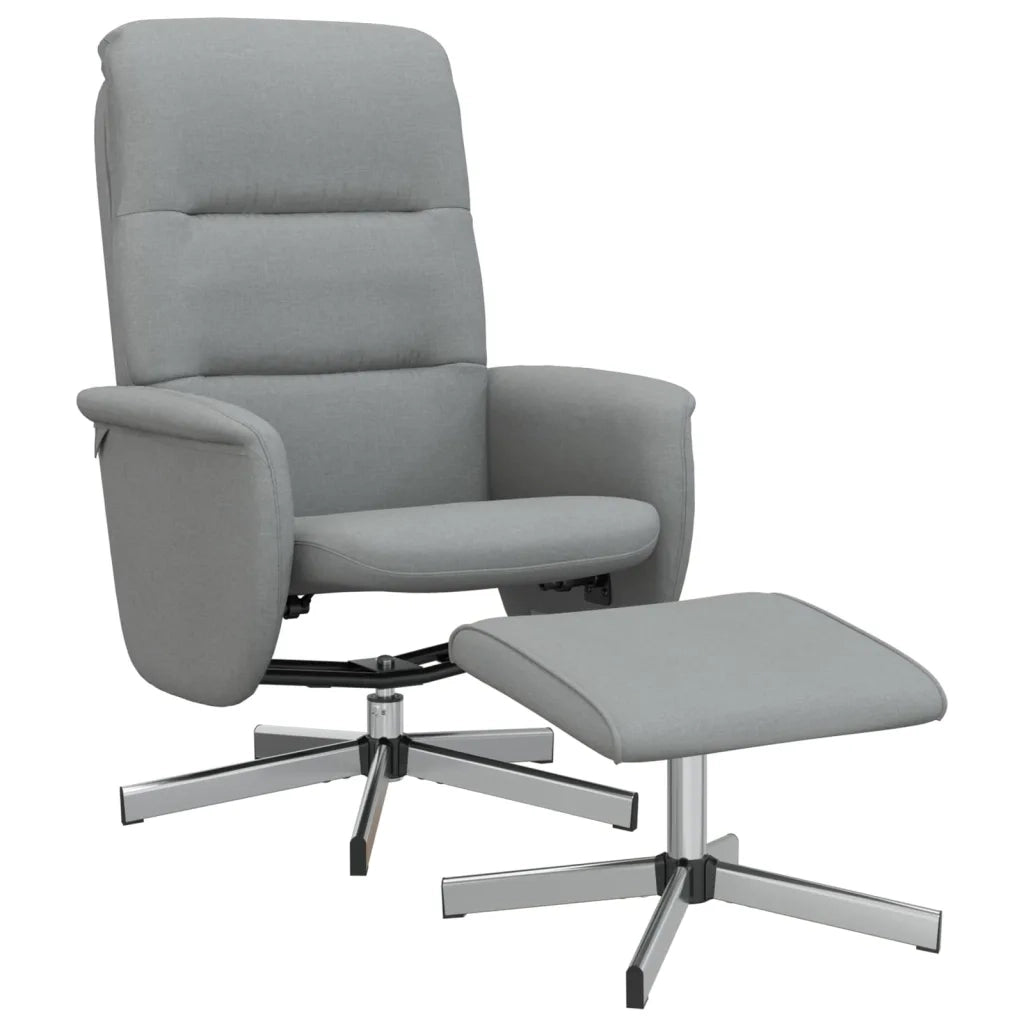 Poltrona Reclinabile con Poggiapiedi Grigio Chiaro in Tessutocod mxl 84045